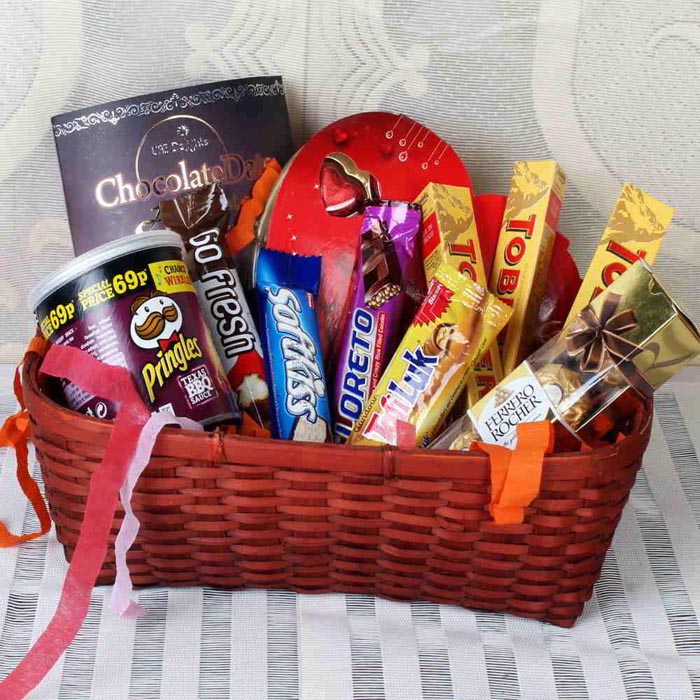 A Basket Full Of Chocolates - YuvaFlowers