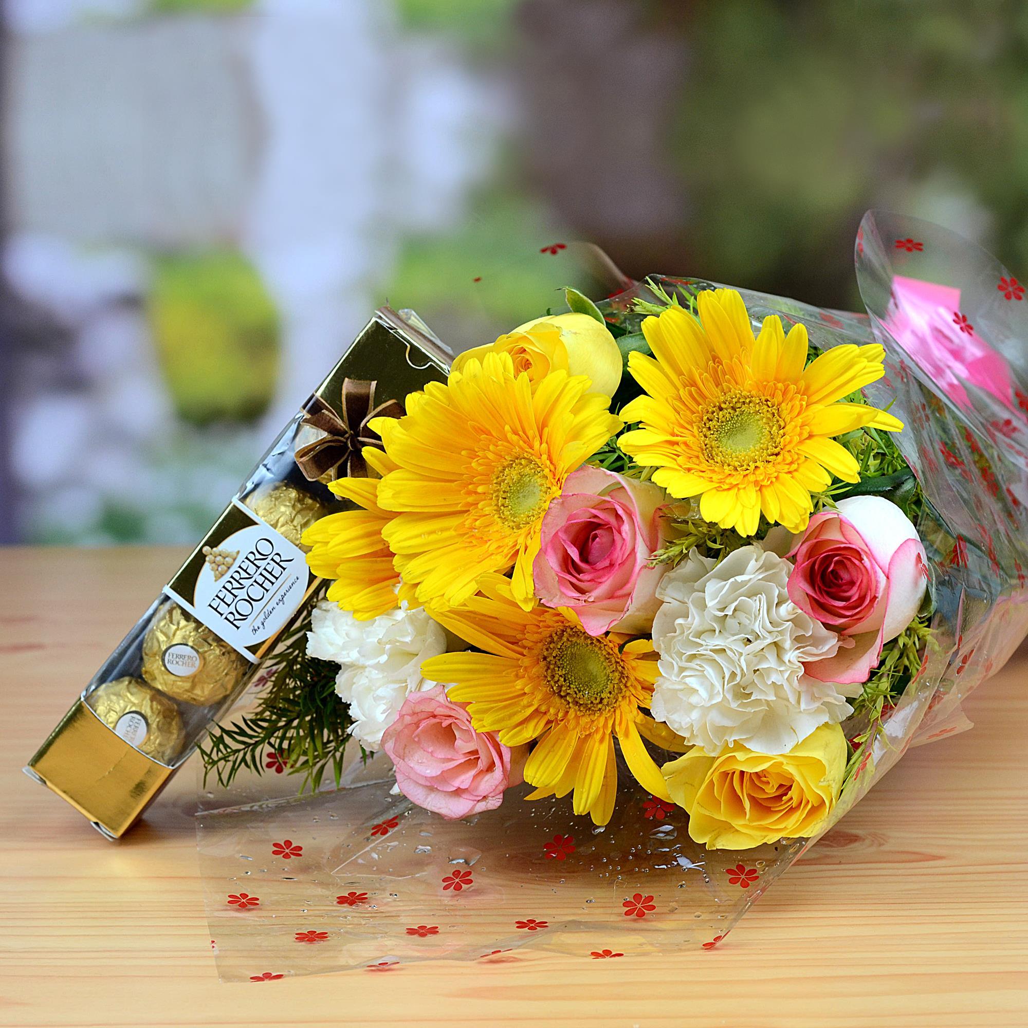 Flower Bouquet and Ferrero Rocher