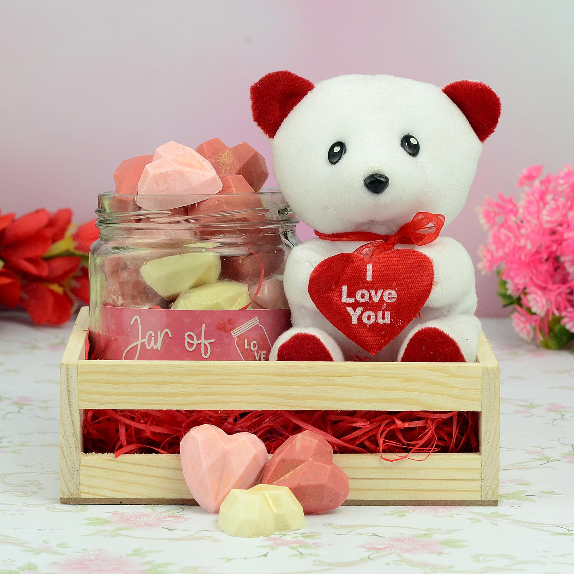 Jar of Love In Pinewood Basket