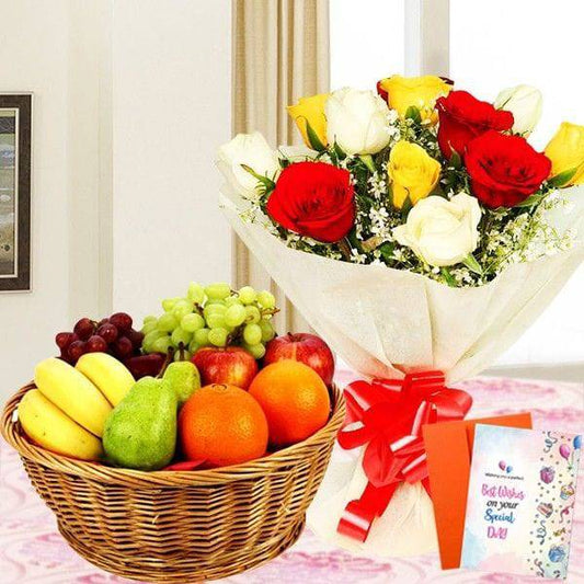 Assorted Roses Fruity Combo - YuvaFlowers