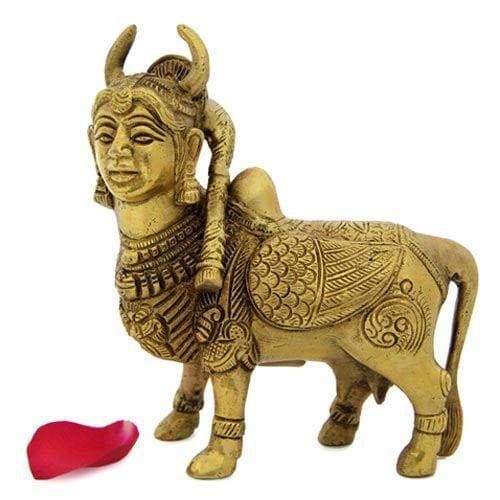 Brass Kamadhenu Cow Idol - YuvaFlowers