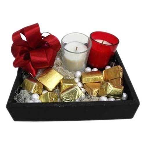 Chocolates N Candles Tray - YuvaFlowers