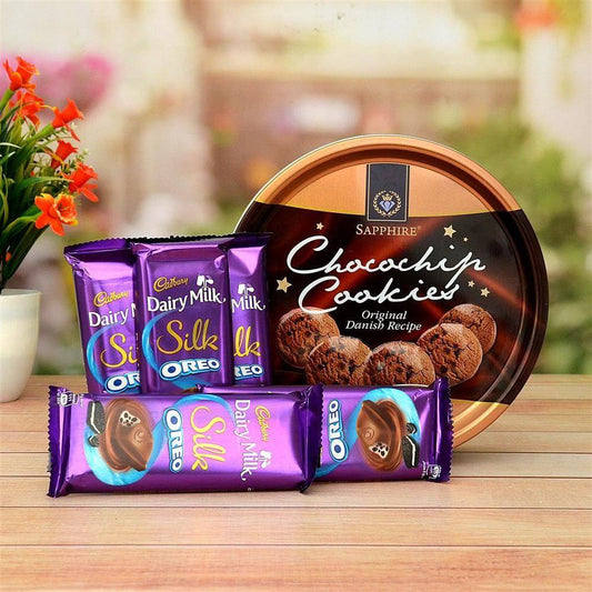 Cookies with Dairy Milk Chocolates Hamper - YuvaFlowers