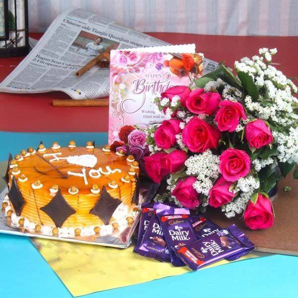 Dairy Milk Chocolates Love Token for Your Birthday - YuvaFlowers