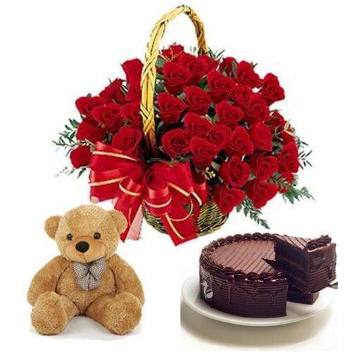 Flower Cake Hampers - YuvaFlowers