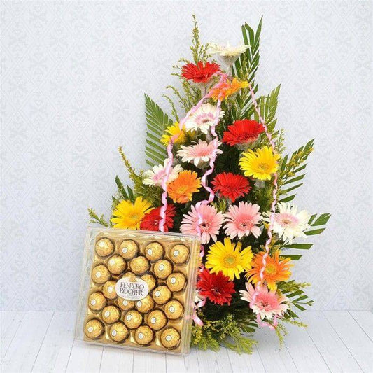 Gerberas Choco Surprise - YuvaFlowers