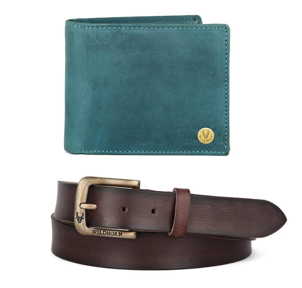 Gift Hamper for Men I Leather Wallet & Belt Combo Gift Set I Gift for Friend, Boyfriend,Husband,Father, Son etc (New Bombay Brown) - YuvaFlowers