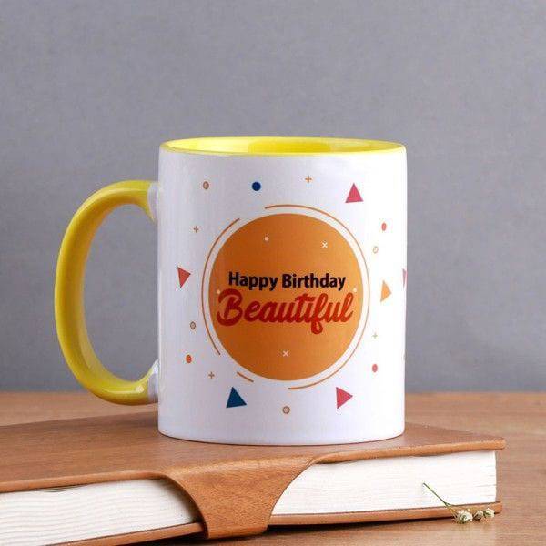 Happy Birthday Beautiful Mug - YuvaFlowers