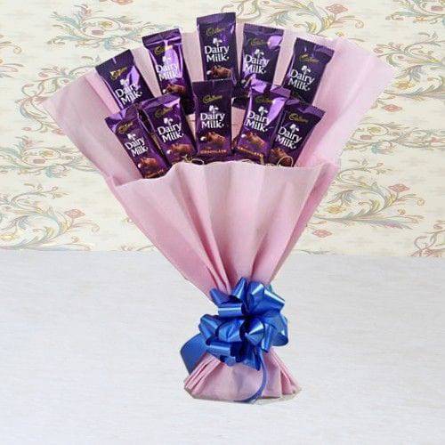 Loving Gesture of Dairy Milk Bouquet - YuvaFlowers