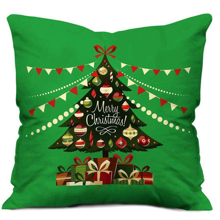 Merry Christmas Printed Micro Satin Cushion - YuvaFlowers