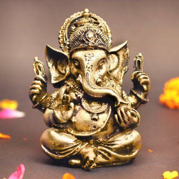 Oxidized Ganesha Figure - YuvaFlowers