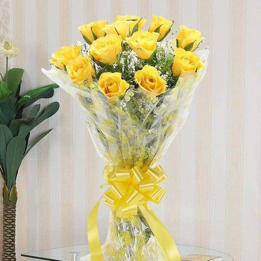 Passionate Yellow Roses - YuvaFlowers