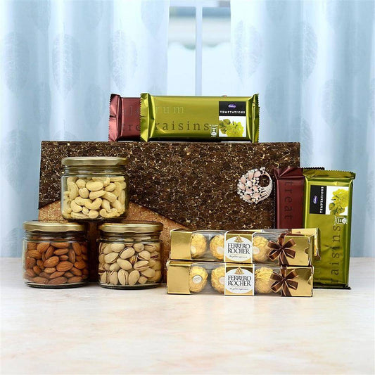 Royal Diwali Dry Fruits Choco Hamper - YuvaFlowers