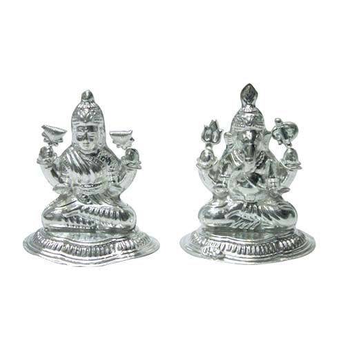 Silver Laxmi Ganesh - YuvaFlowers