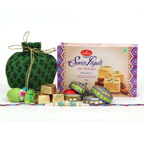 Soan Papdi N Rakhi Combo - YuvaFlowers