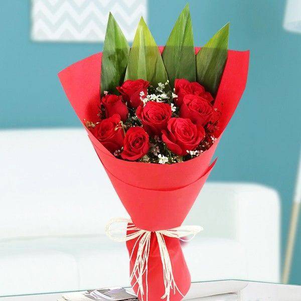 Stunning Red Roses Bunch - YuvaFlowers