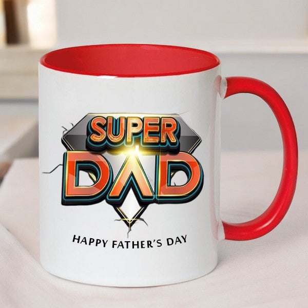 Red Super Dad Mug - YuvaFlowers