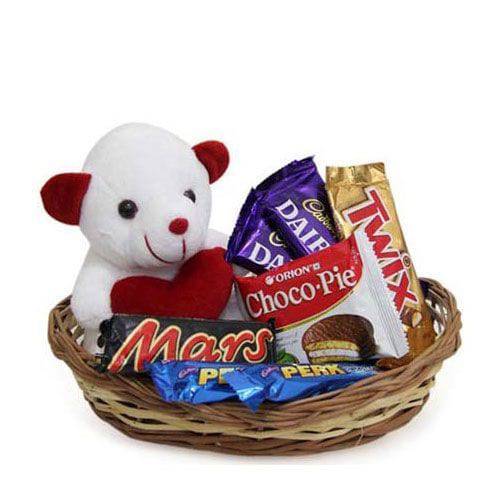 Teddy Basket of Love - YuvaFlowers