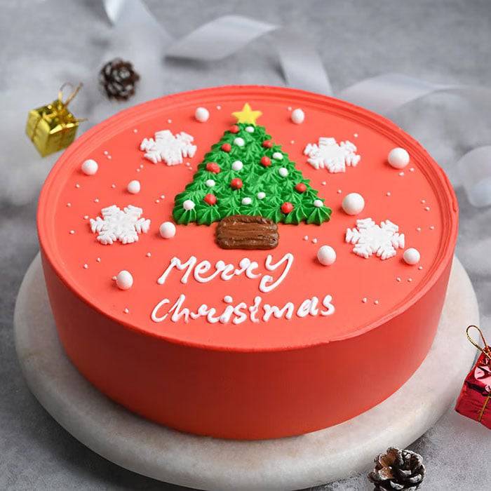 Xmas Tree Theme Cake - YuvaFlowers